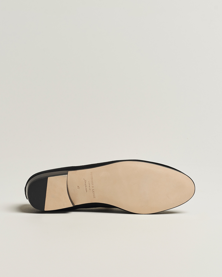 Herre | Baudoin & Lange Sagan Classic Tassel Loafers Black Suede | Baudoin & Lange | Sagan Classic Tassel Loafers Black Suede