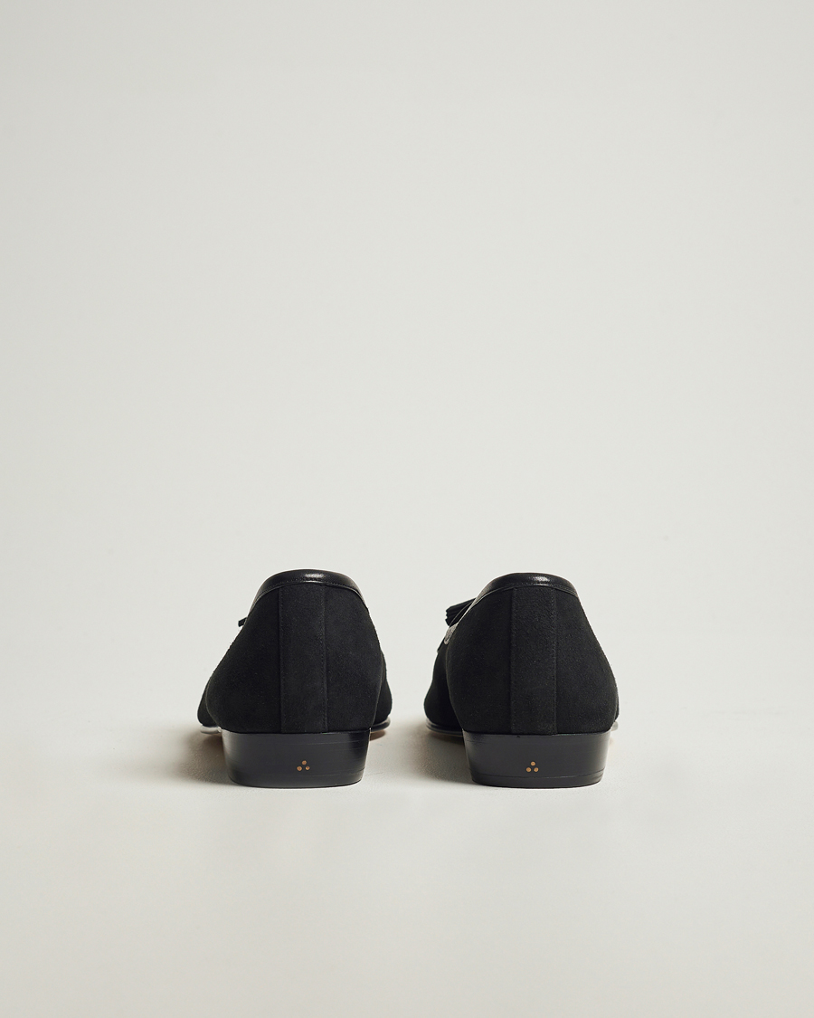 Herre | Baudoin & Lange Sagan Classic Tassel Loafers Black Suede | Baudoin & Lange | Sagan Classic Tassel Loafers Black Suede