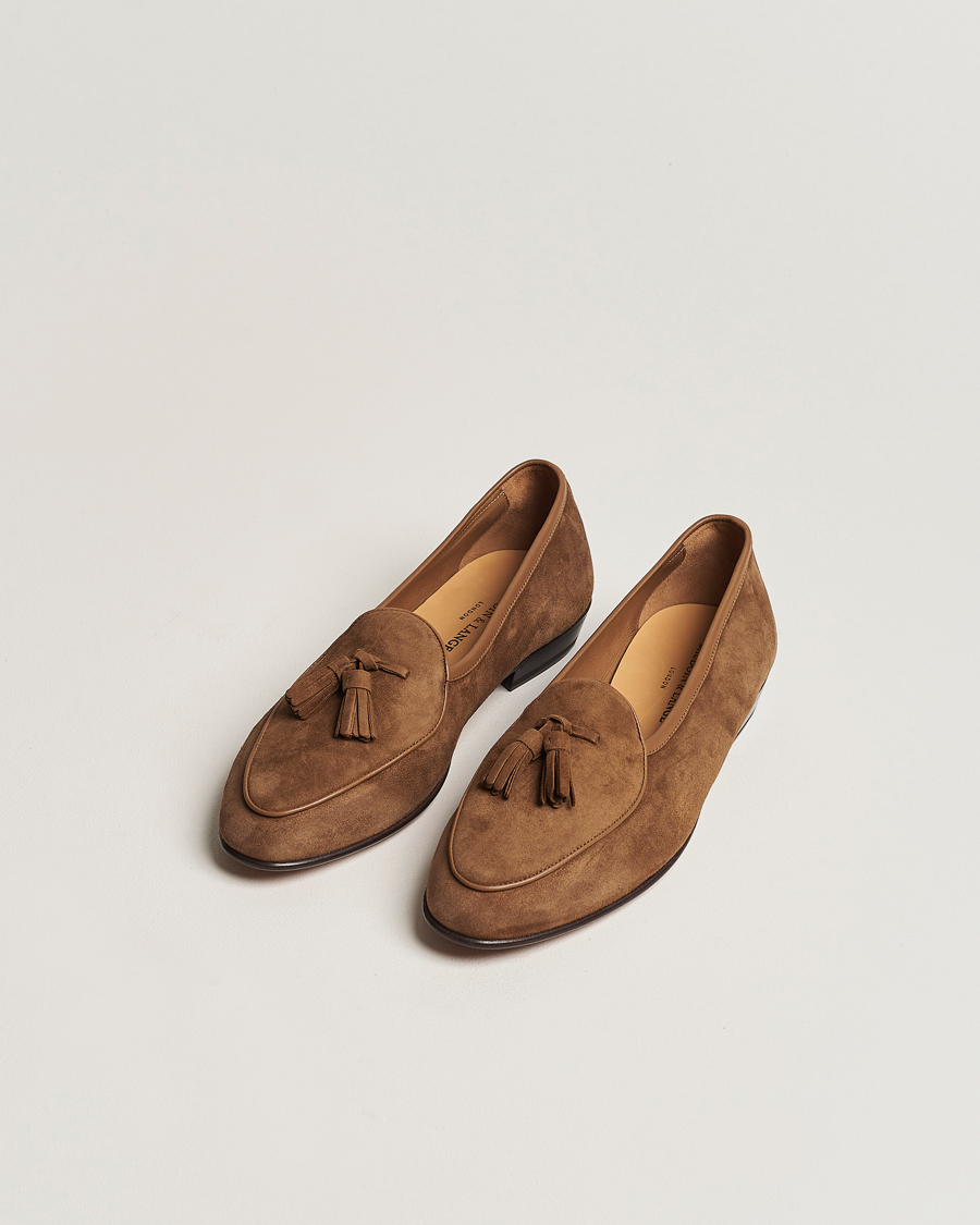 Men | Loafers | Baudoin & Lange | Sagan Classic Tassel Loafers Tan Suede