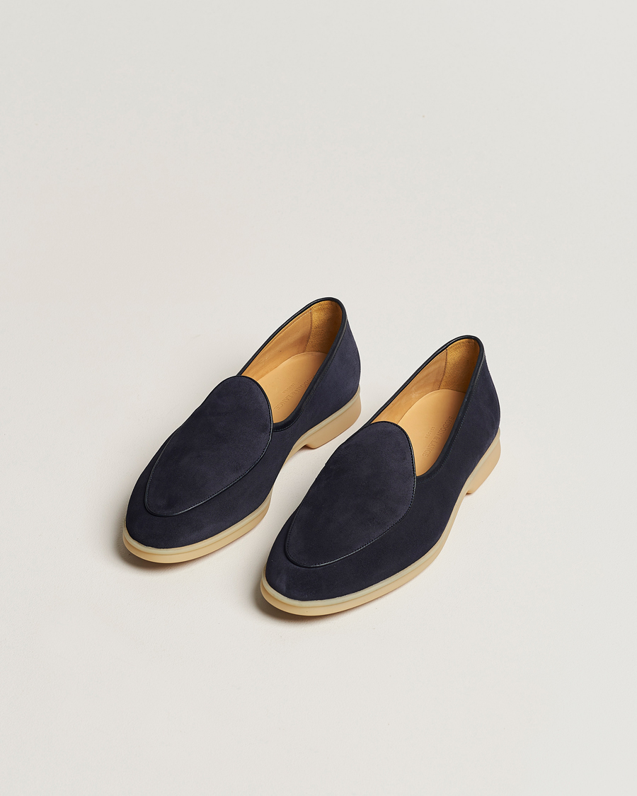 Herre | Sko | Baudoin & Lange | Stride Loafers Navy Suede