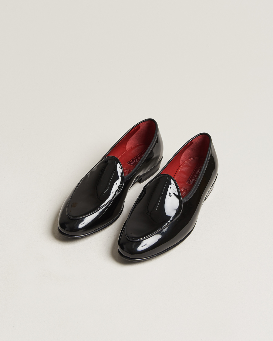 Herre | Baudoin & Lange Sagan Patent Loafers Black Calf | Baudoin & Lange | Sagan Patent Loafers Black Calf