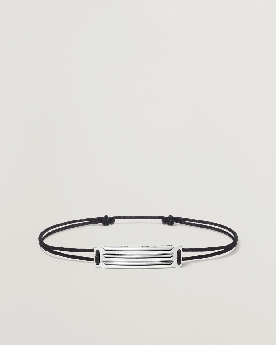 Herre |  | LE GRAMME | Godron Cord Bracelet Black/Sterling Silver