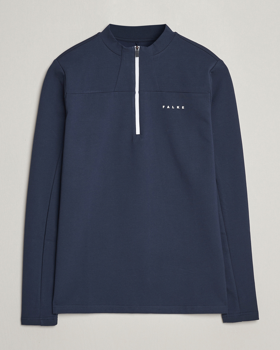 Herre | Trøjer | Falke Sport | Falke Organic Cotton Mix Half Zip Space Blue