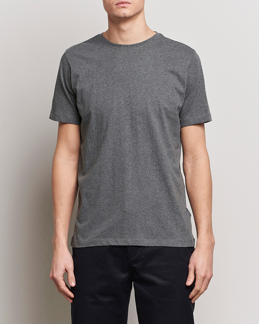 Herre | KnowledgeCotton Apparel | KnowledgeCotton Apparel | Agnar Basic T-Shirt Dark Grey Melange