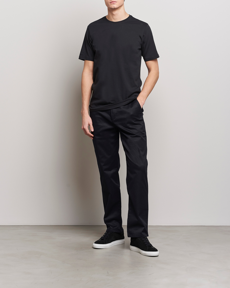 Herre | T-Shirts | KnowledgeCotton Apparel | Agnar Basic T-Shirt Jet Black