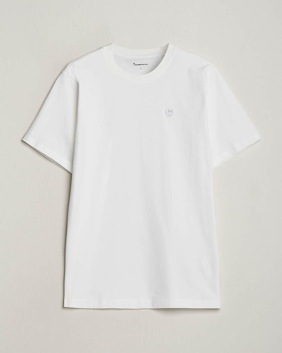 Herre | T-Shirts | KnowledgeCotton Apparel | Loke Badge T-Shirt Bright White