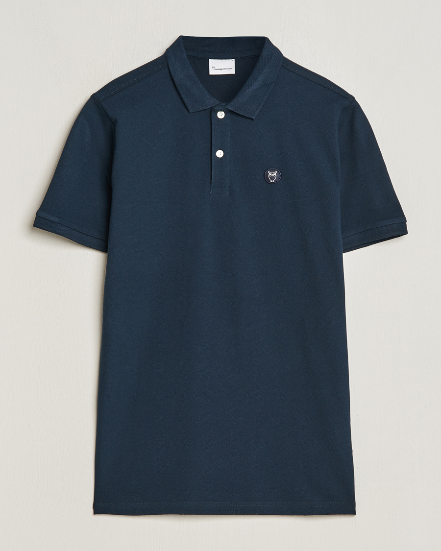 Herre | Polotrøjer | KnowledgeCotton Apparel | Toke Badge Polo Total Eclipse
