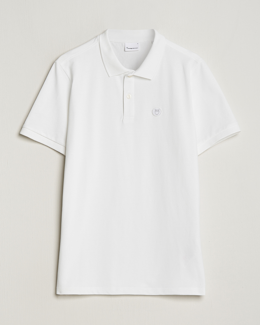 Herre | Polotrøjer | KnowledgeCotton Apparel | Toke Badge Polo Bright White
