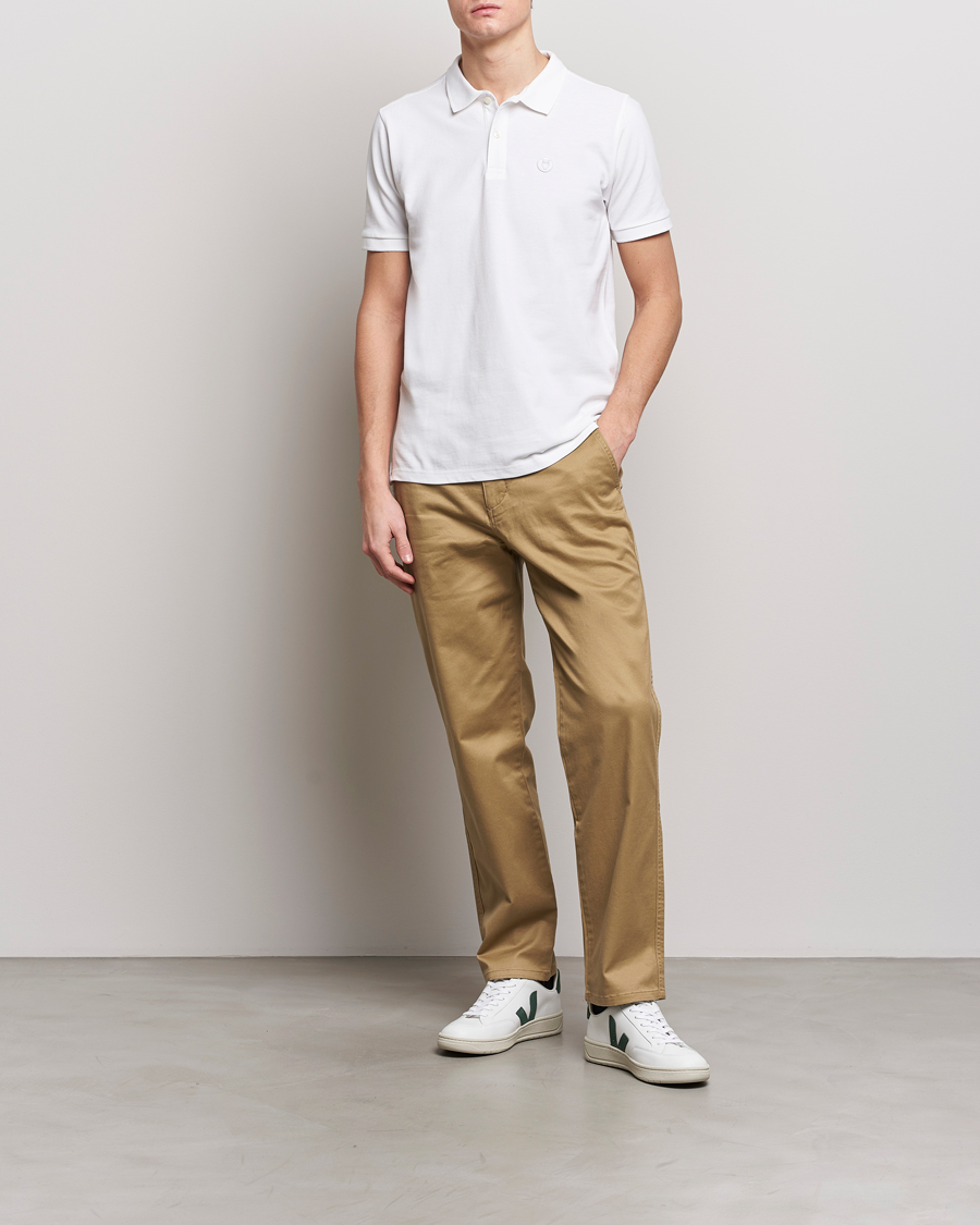 Herre | Polotrøjer | KnowledgeCotton Apparel | Toke Badge Polo Bright White