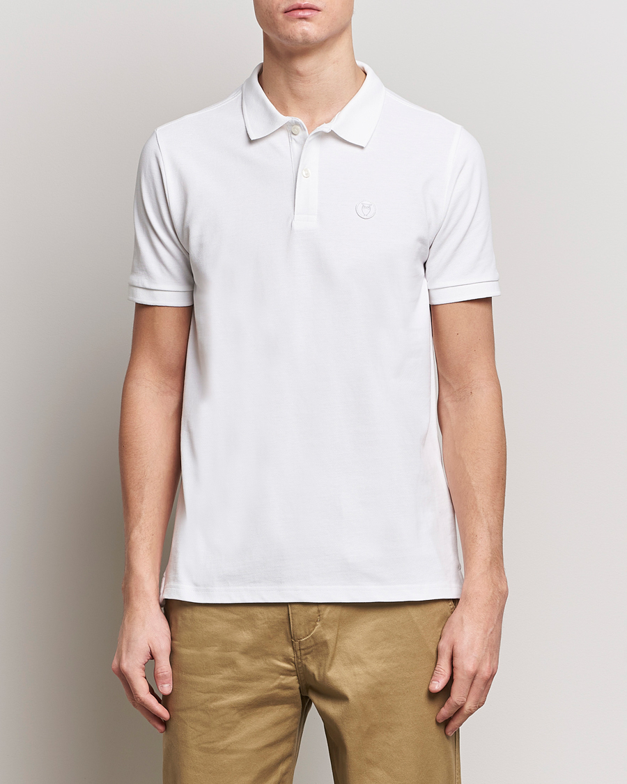 Herre | Polotrøjer | KnowledgeCotton Apparel | Toke Badge Polo Bright White