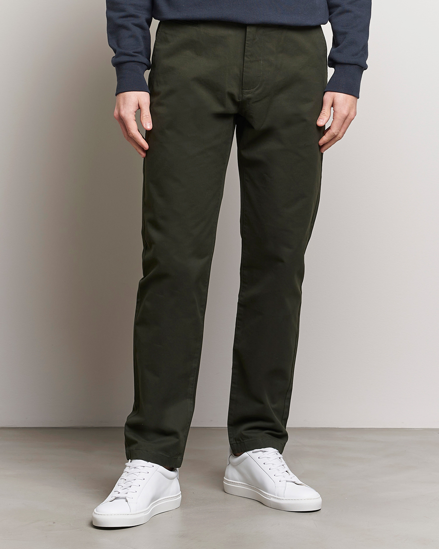 Herre | KnowledgeCotton Apparel | KnowledgeCotton Apparel | Chuck Regular Cotton Twill Chino Forest Night