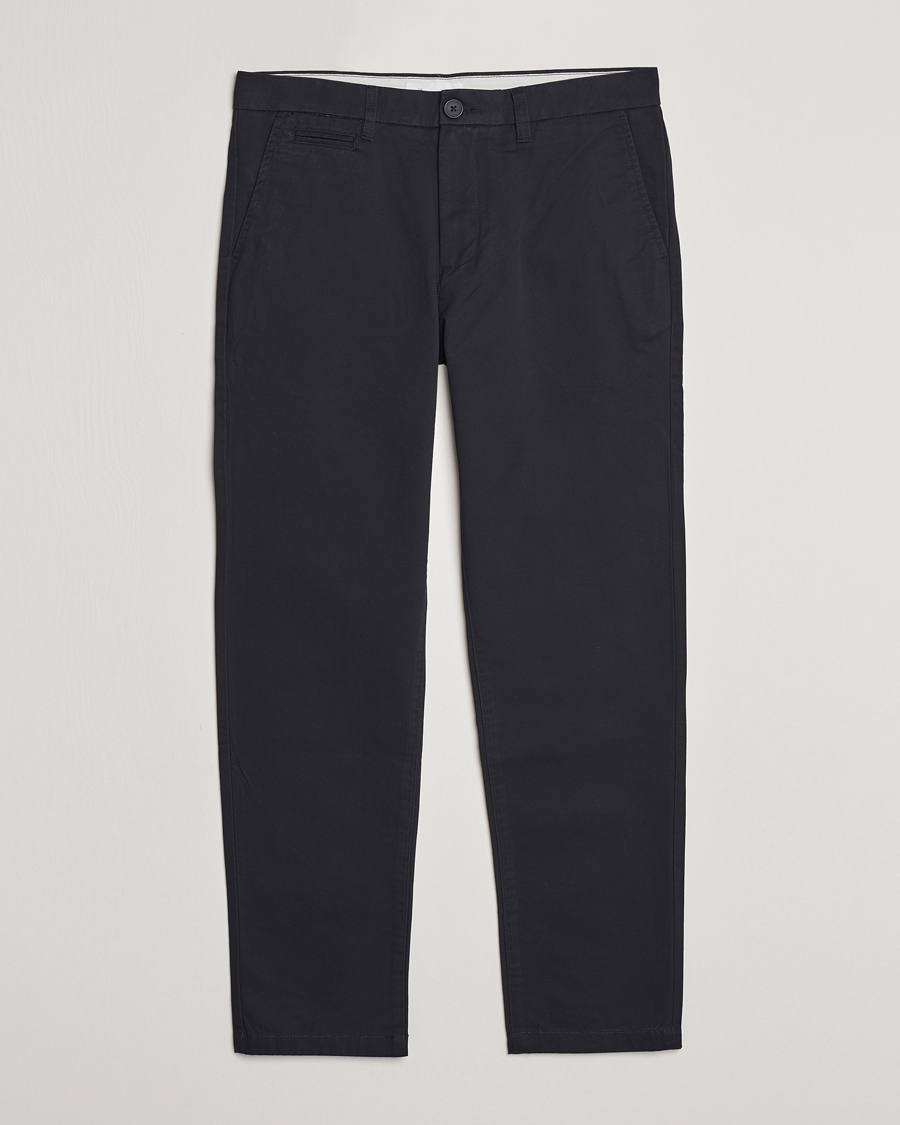 Herre | Chinos | KnowledgeCotton Apparel | Chuck Regular Cotton Twill Chino Jet Black