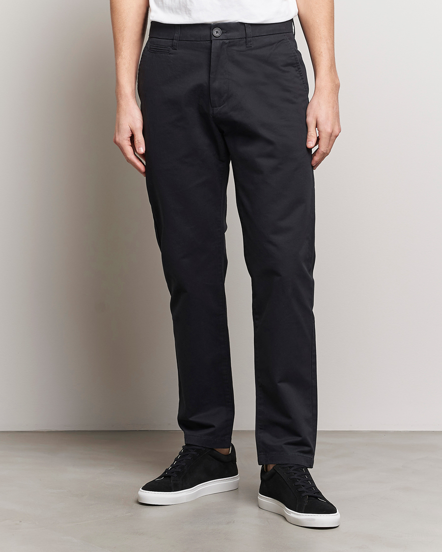 Men | KnowledgeCotton Apparel | KnowledgeCotton Apparel | Chuck Regular Cotton Twill Chino Jet Black