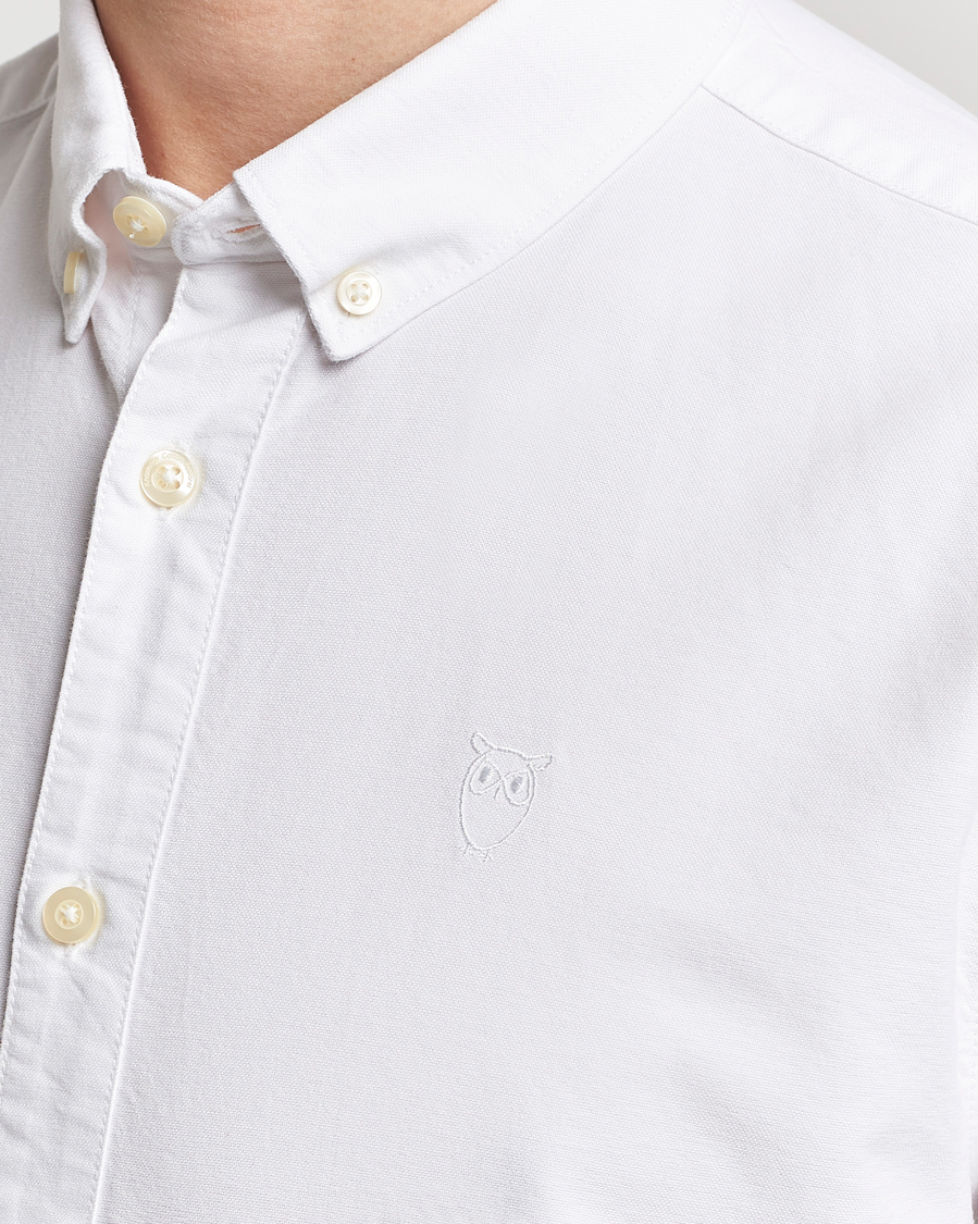 Herre | Skjorter | KnowledgeCotton Apparel | Harald Small Owl Regular Oxford Shirt Bright White