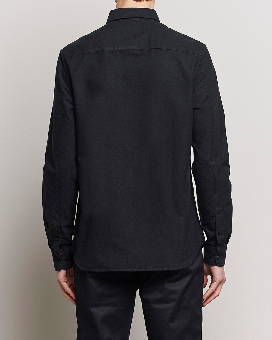 Herre | Skjorter | KnowledgeCotton Apparel | Harald Small Owl Regular Oxford Shirt Jet Black