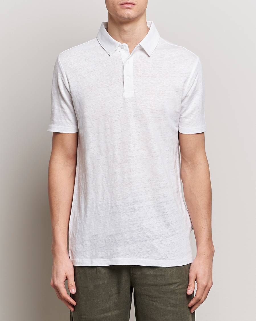 Herre |  | KnowledgeCotton Apparel | Regular Linen Polo Bright White