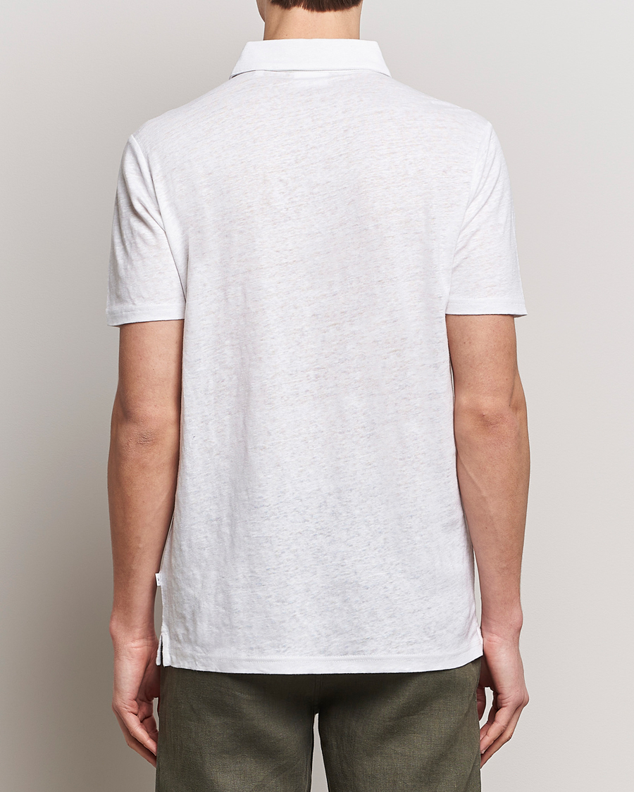 Herre | Polotrøjer | KnowledgeCotton Apparel | Regular Linen Polo Bright White