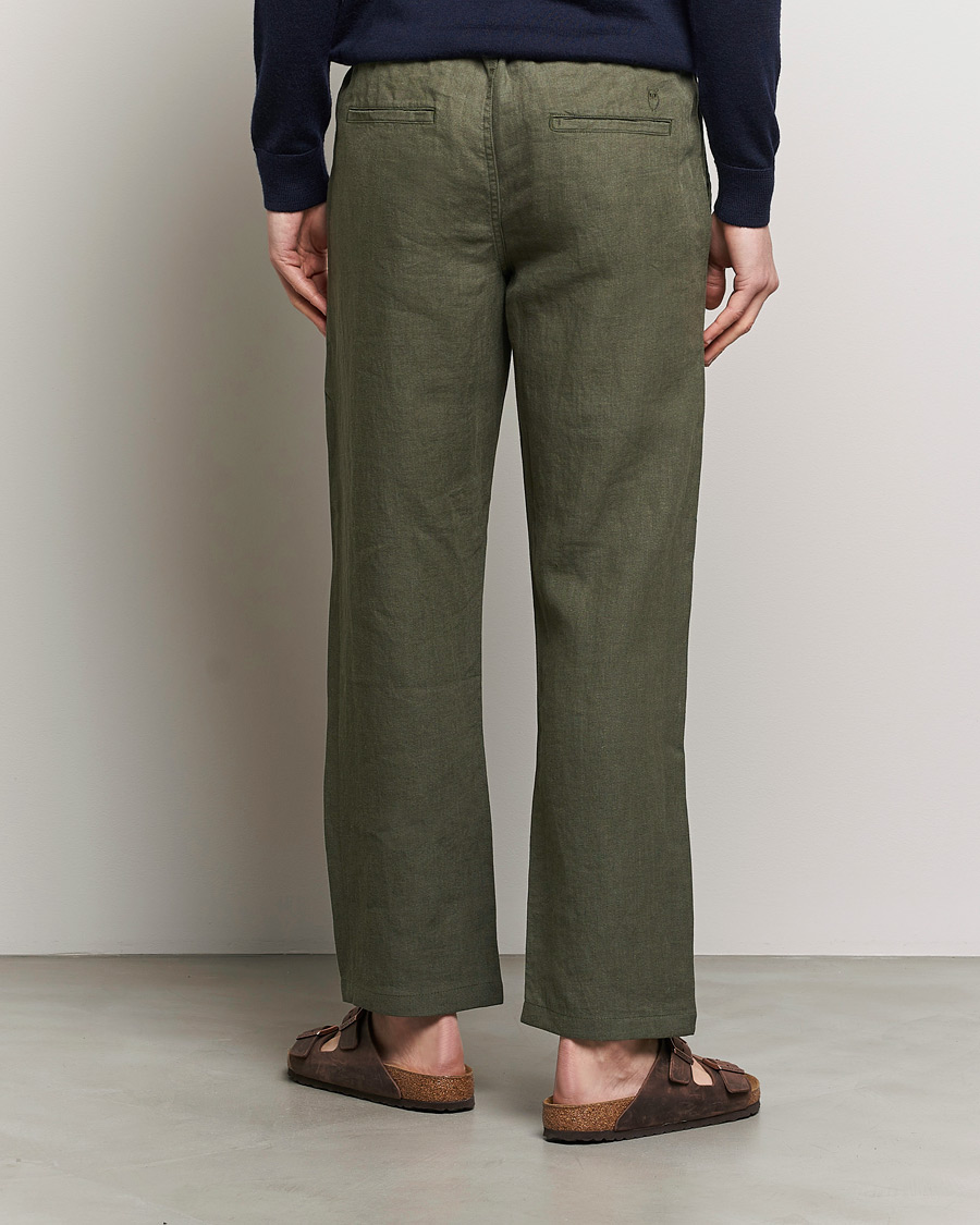 Herre | Bukser | KnowledgeCotton Apparel | Loose Linen Pants Burnt Olive
