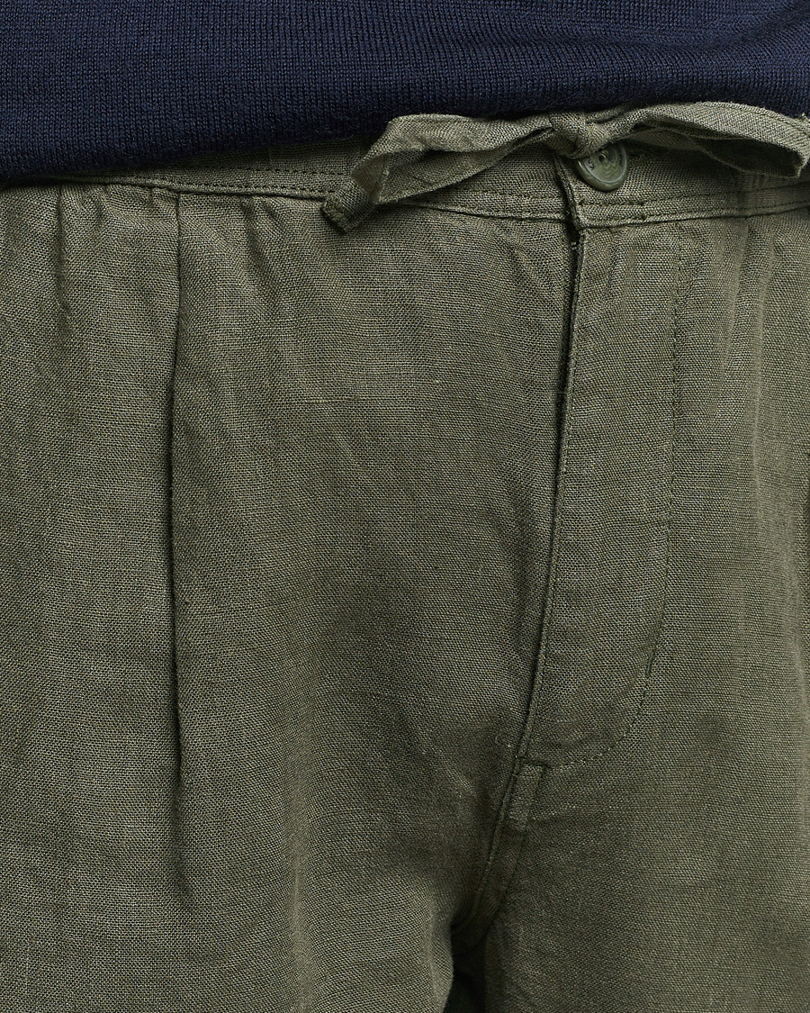 Herre | Bukser | KnowledgeCotton Apparel | Loose Linen Pants Burnt Olive