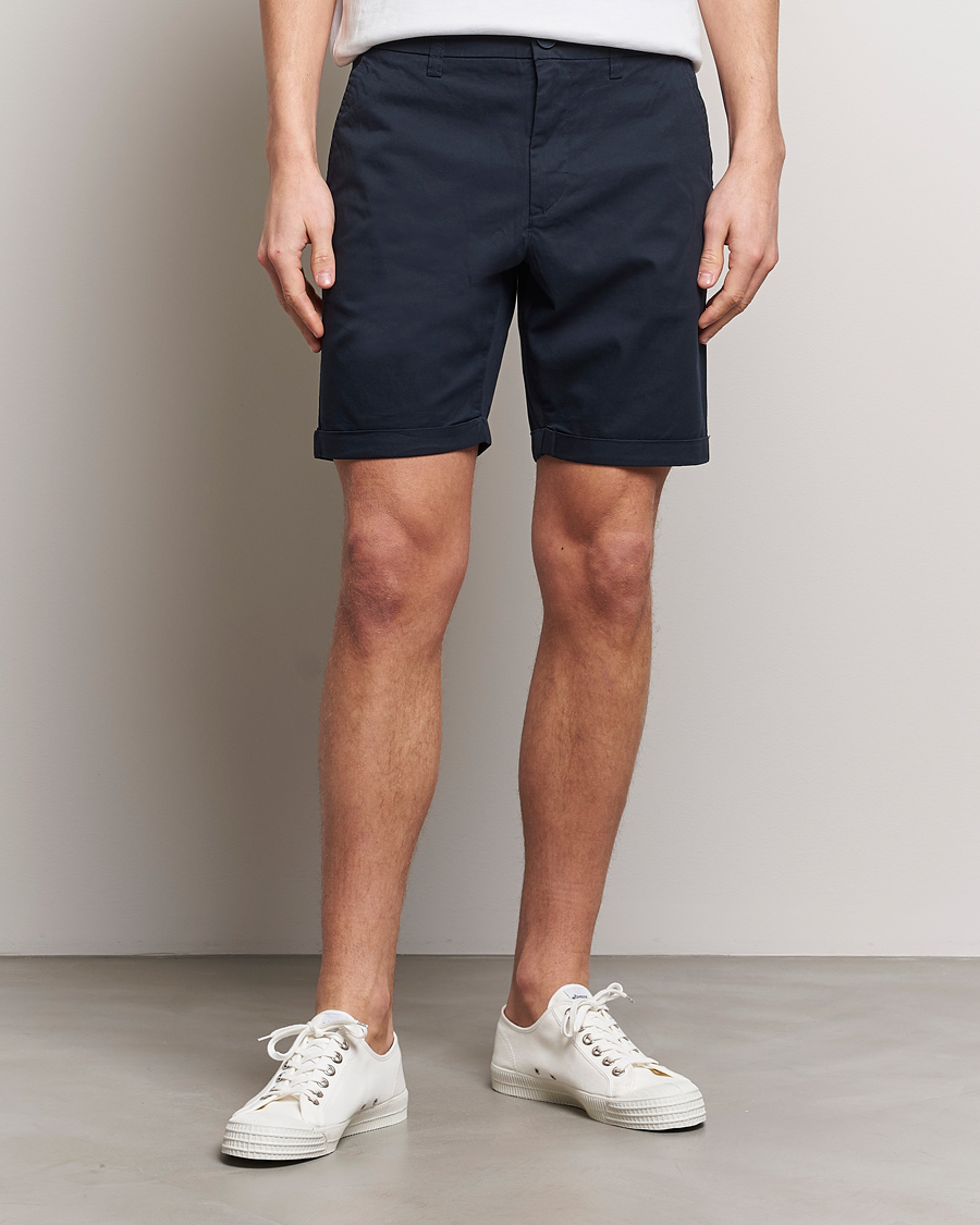 Herre | Chino shorts | KnowledgeCotton Apparel | Regular Chino Poplin Shorts Total Eclipse