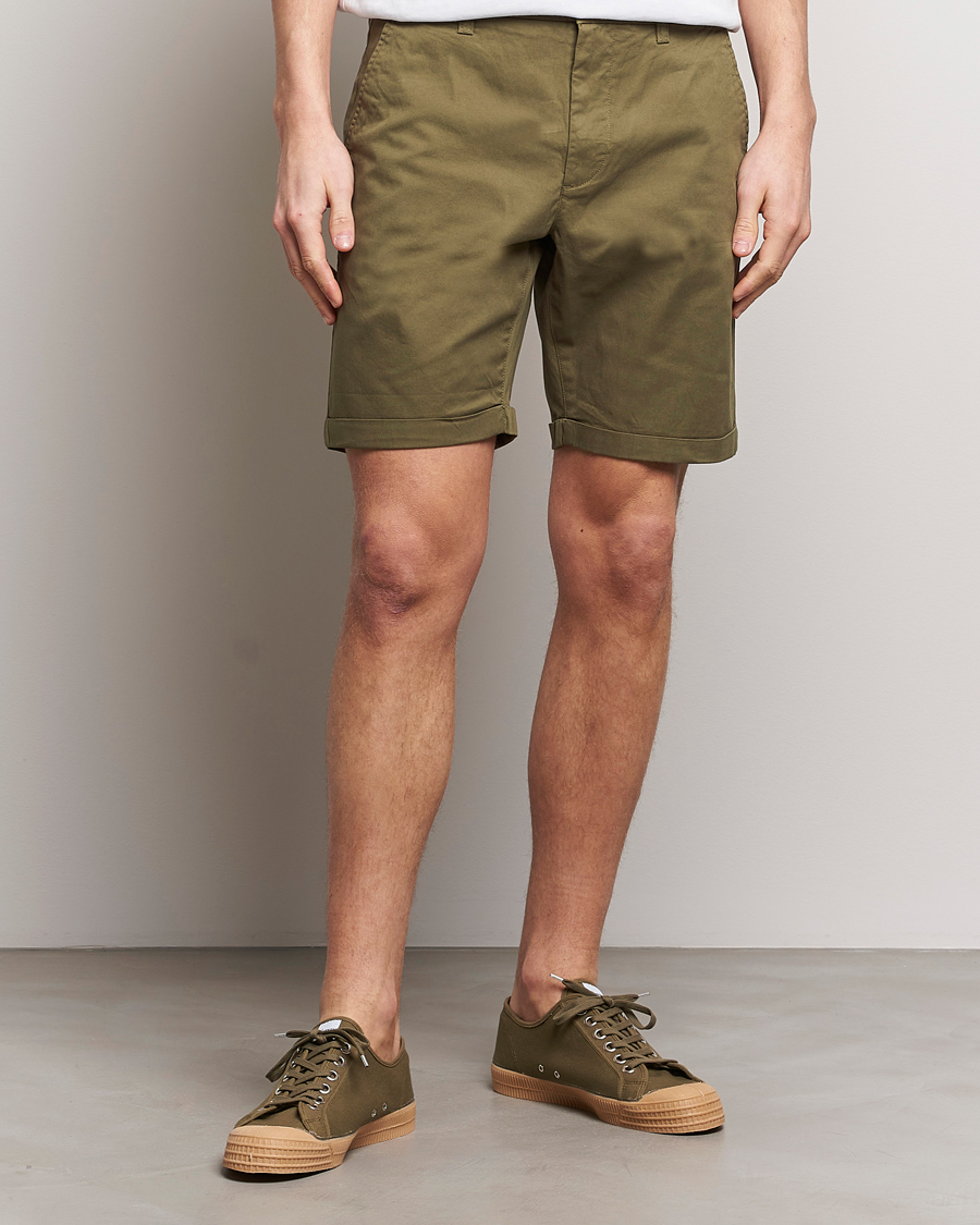 Herre | KnowledgeCotton Apparel | KnowledgeCotton Apparel | Regular Chino Poplin Shorts Burned Olive