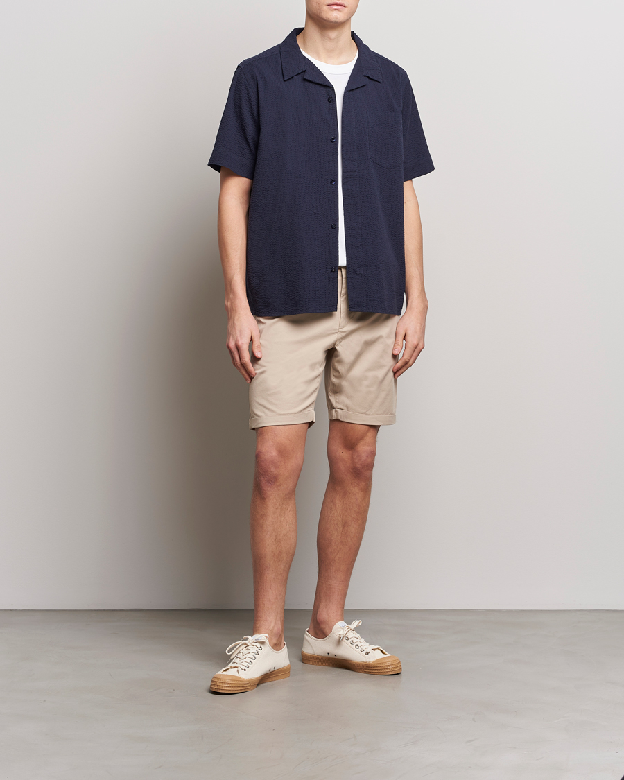 Herre | Shorts | KnowledgeCotton Apparel | Regular Chino Poplin Shorts Light Feather Grey