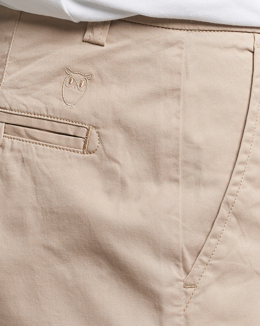 Herre | Shorts | KnowledgeCotton Apparel | Regular Chino Poplin Shorts Light Feather Grey