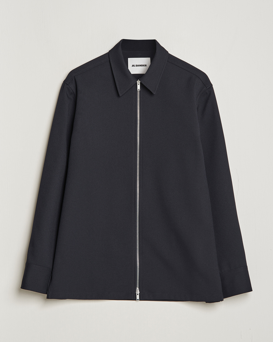 Herre | Skjorter | Jil Sander | Full Zip Overshirt Midnight