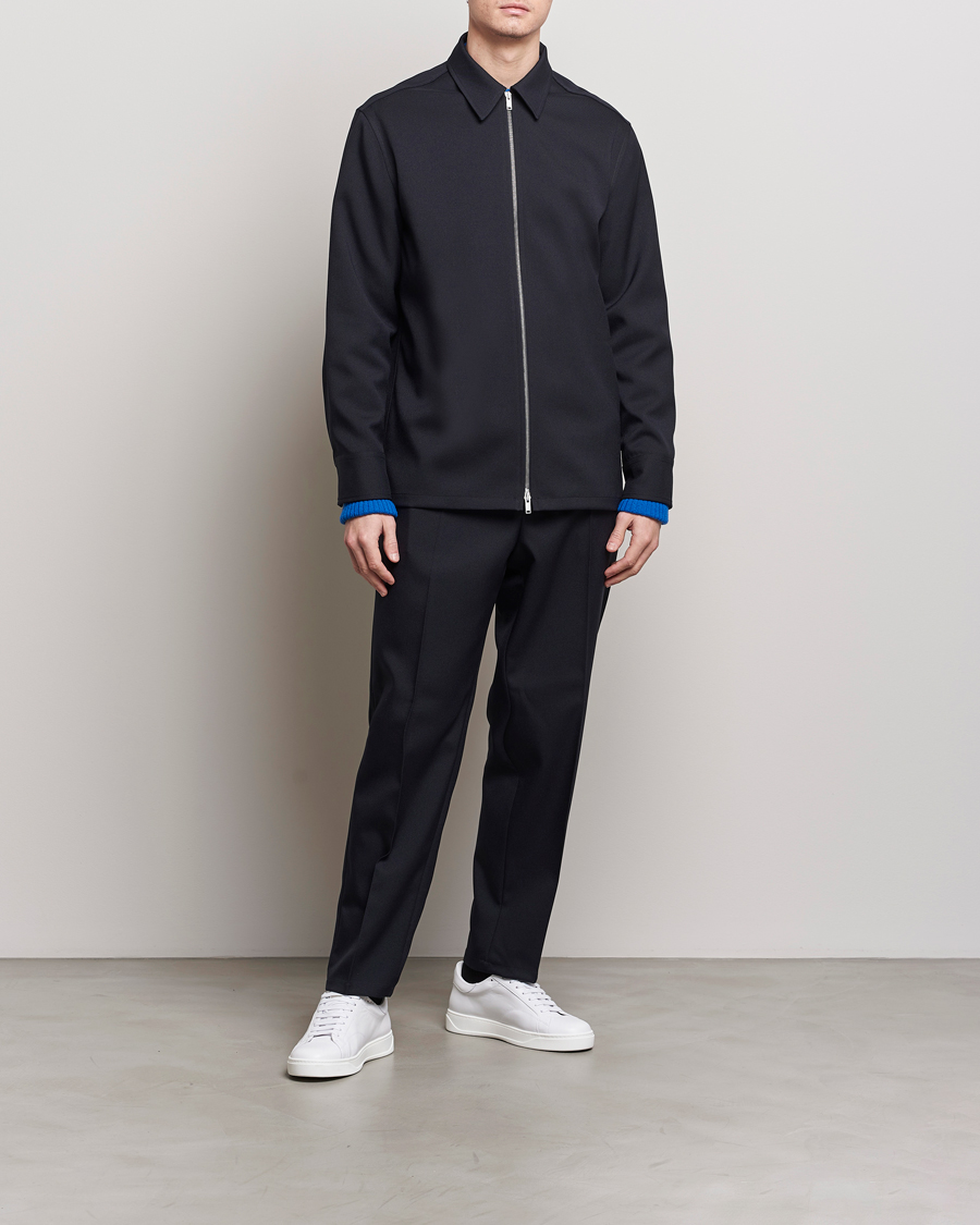 Herre | Skjorter | Jil Sander | Full Zip Overshirt Midnight