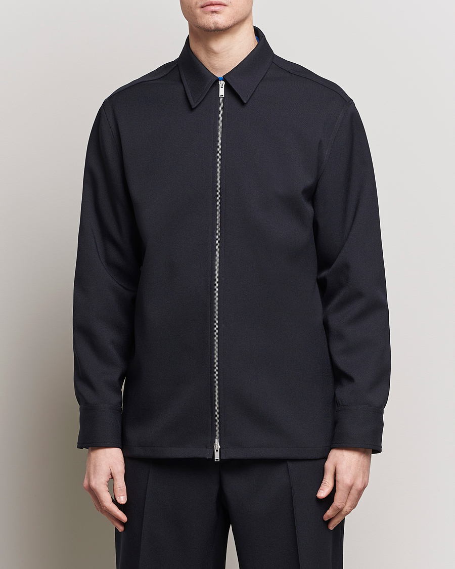 Herre | Luxury Brands | Jil Sander | Full Zip Overshirt Midnight