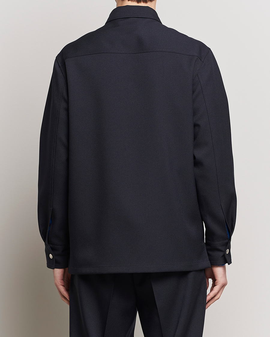 Herre | Skjorter | Jil Sander | Full Zip Overshirt Midnight
