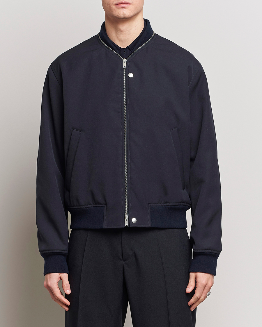 Herre | Bomberjakker | Jil Sander | Wool Gabardine Bomber Jacket Navy