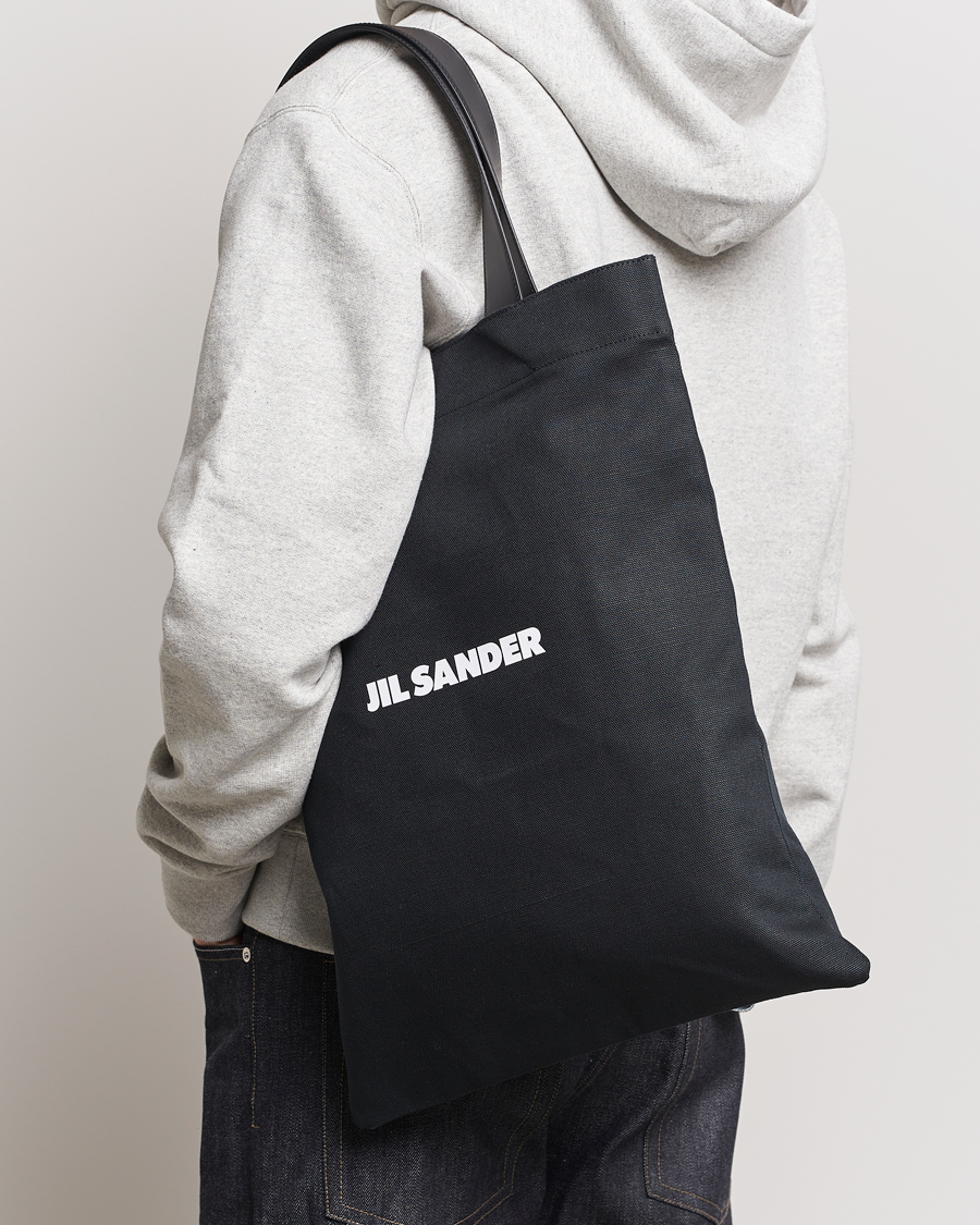 Herre | Jil Sander Canvas Logo Totebag Black | Jil Sander | Canvas Logo Totebag Black