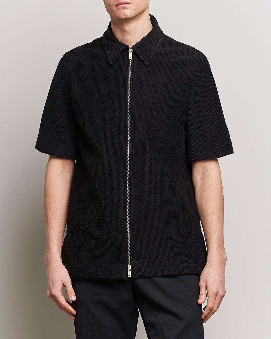 Herr |  | Jil Sander | Full Zip Camp Shirt Black