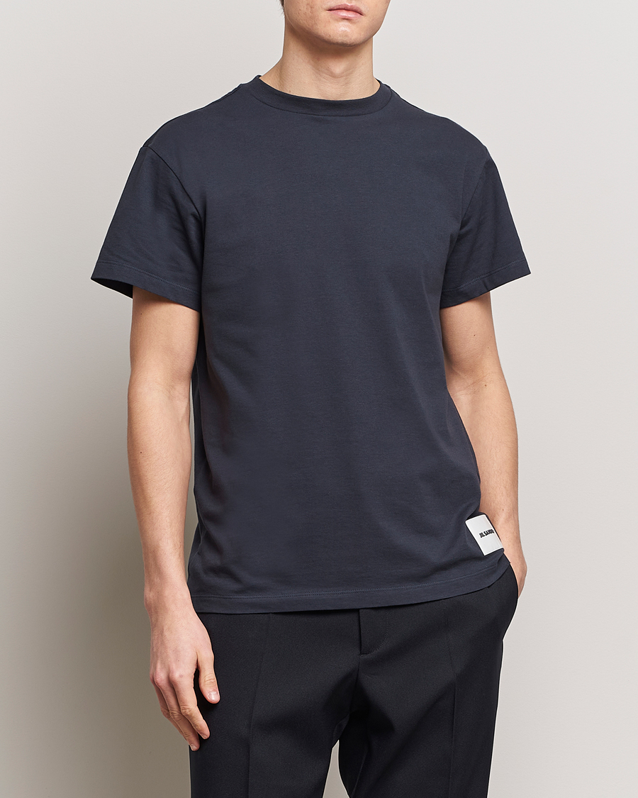 Herre | T-Shirts | Jil Sander | 3-Pack Bottom Logo T-Shirts White/Navy/Black