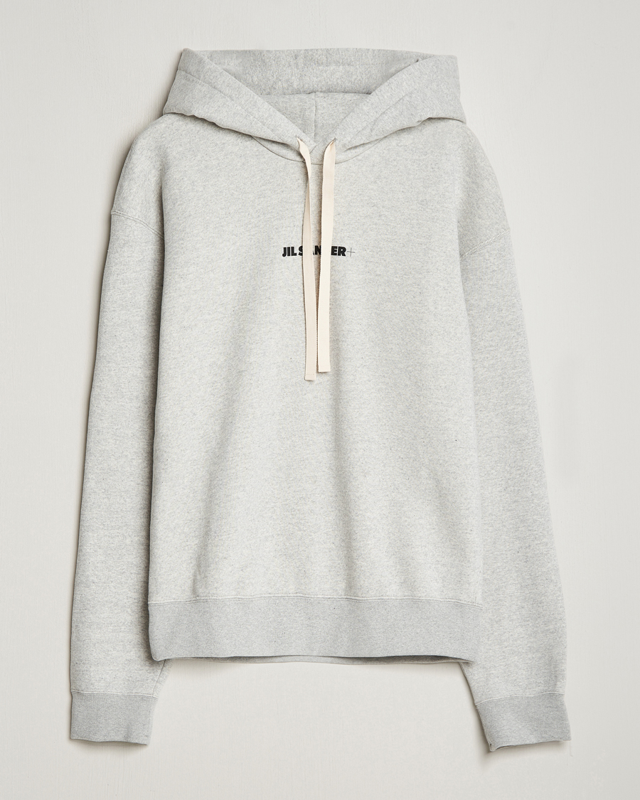 Herre | Trøjer | Jil Sander | Small Logo Cotton Hoodie Light Grey