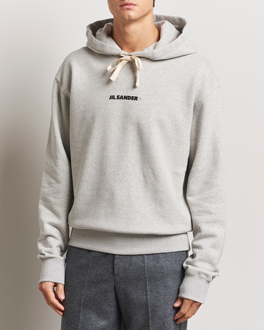 Herre | Trøjer | Jil Sander | Small Logo Cotton Hoodie Light Grey