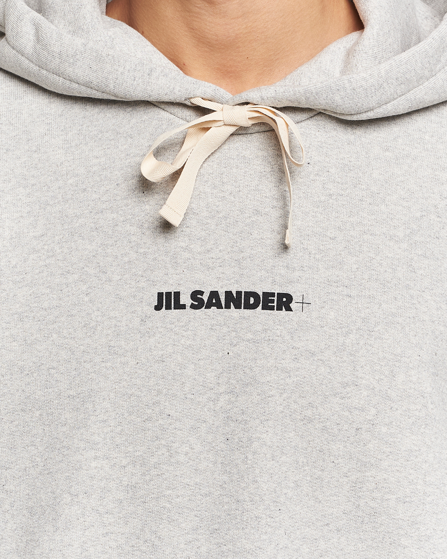 Herre | Trøjer | Jil Sander | Small Logo Cotton Hoodie Light Grey