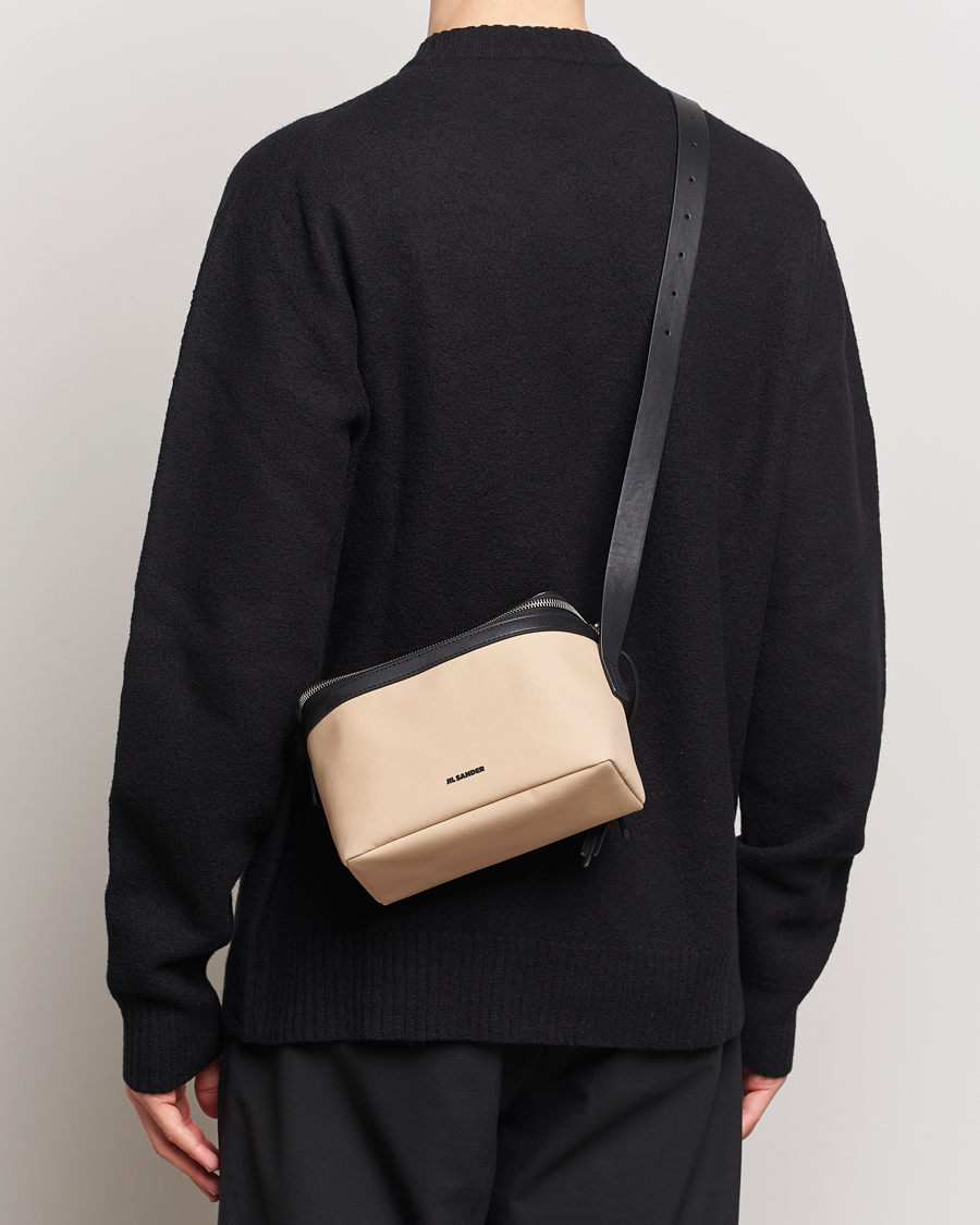 Herr |  | Jil Sander | Cotton/Nappa Cross Body Bag Dark Sand