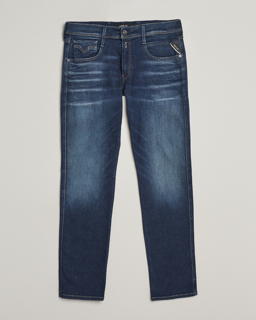 Herre | Jeans | Replay | Anbass Hyperflex Dust Wash Jeans Dark Blue