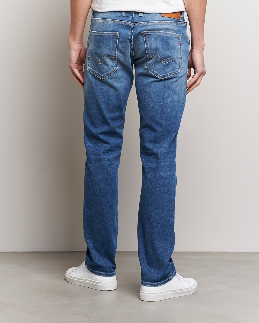 Herre | Jeans | Replay | Grover Straight Fit Stretch Jeans Medium Blue