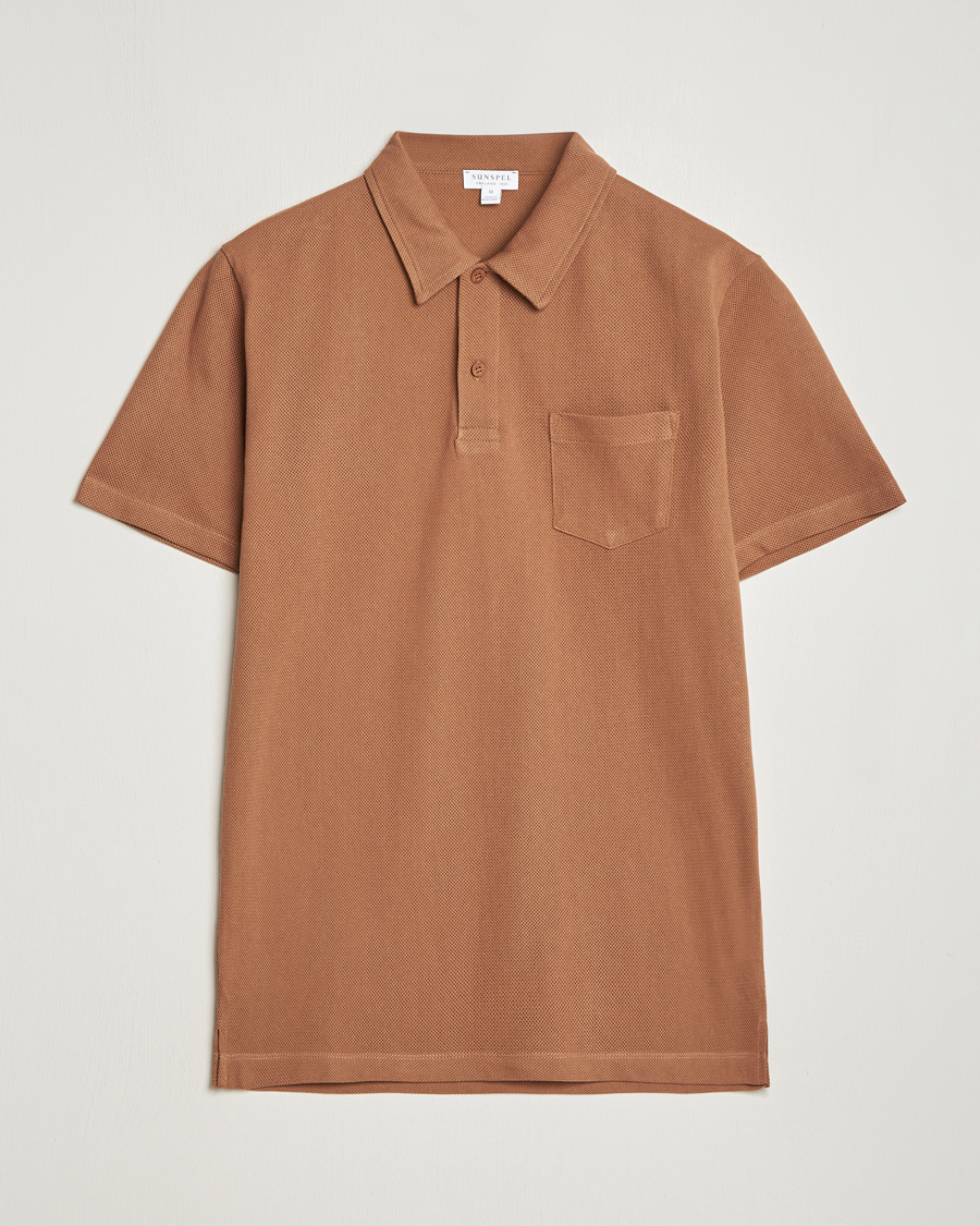 Herre | Polotrøjer | Sunspel | Riviera Polo Shirt Dark Camel