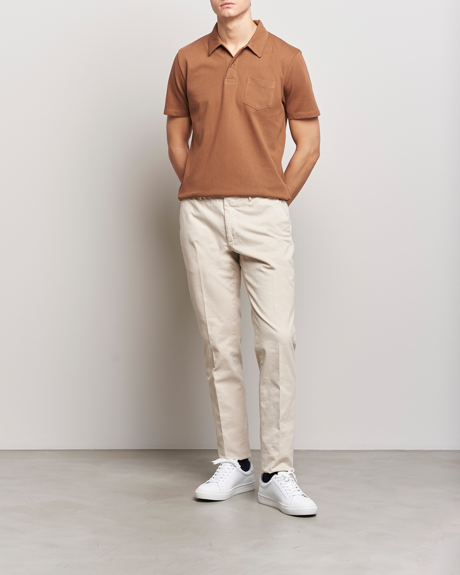 Herre | Polotrøjer | Sunspel | Riviera Polo Shirt Dark Camel