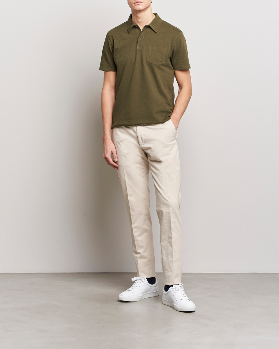 Herre | Polotrøjer | Sunspel | Riviera Polo Shirt Dark Olive