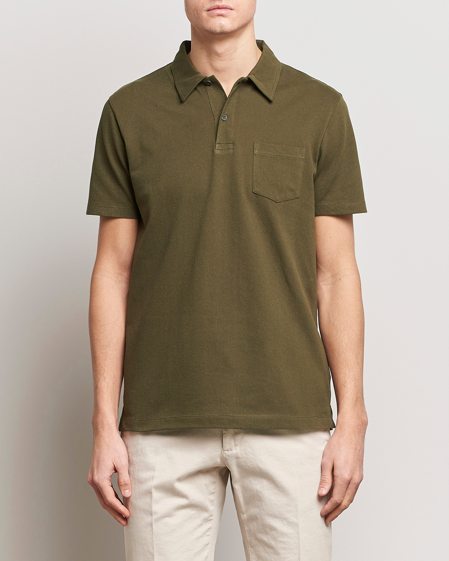 Herre | Polotrøjer | Sunspel | Riviera Polo Shirt Dark Olive