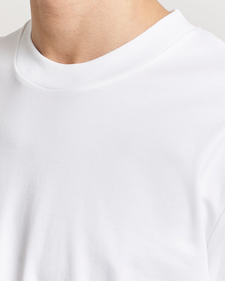 Herre | T-Shirts | Sunspel | Heavyweight Mock Neck T-Shirt White