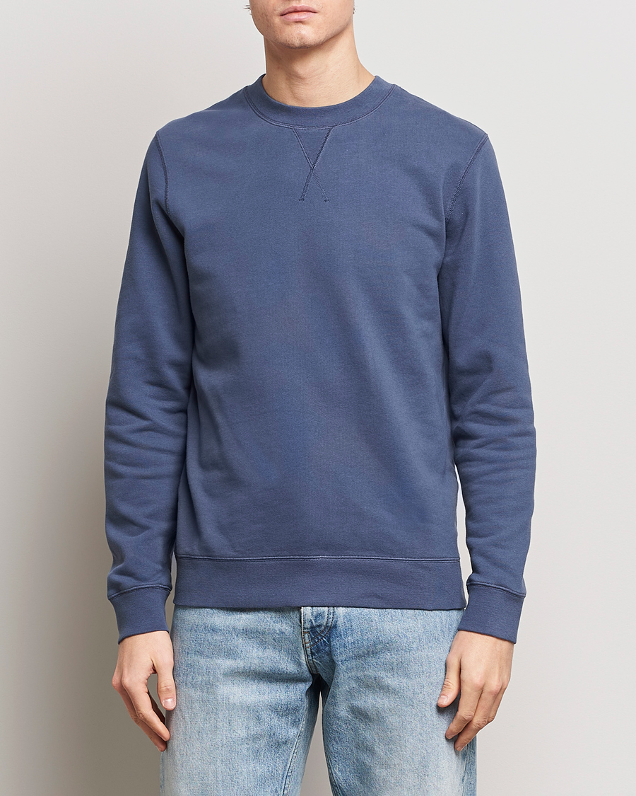 Herre | Sweatshirts | Sunspel | Loopback Sweatshirt Slate Blue