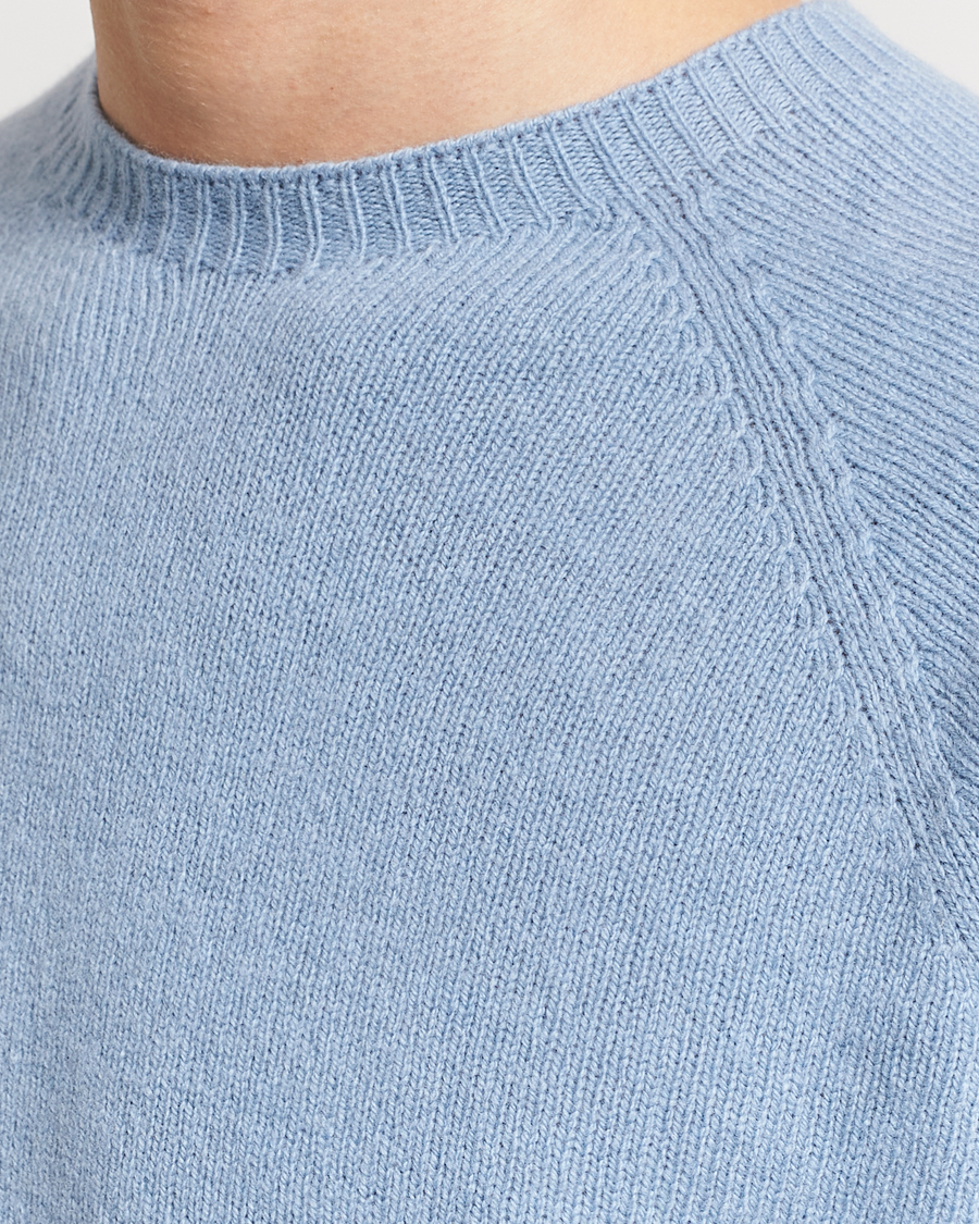 Herre | Trøjer | Sunspel | Lambswool Crew Neck Sky Blue