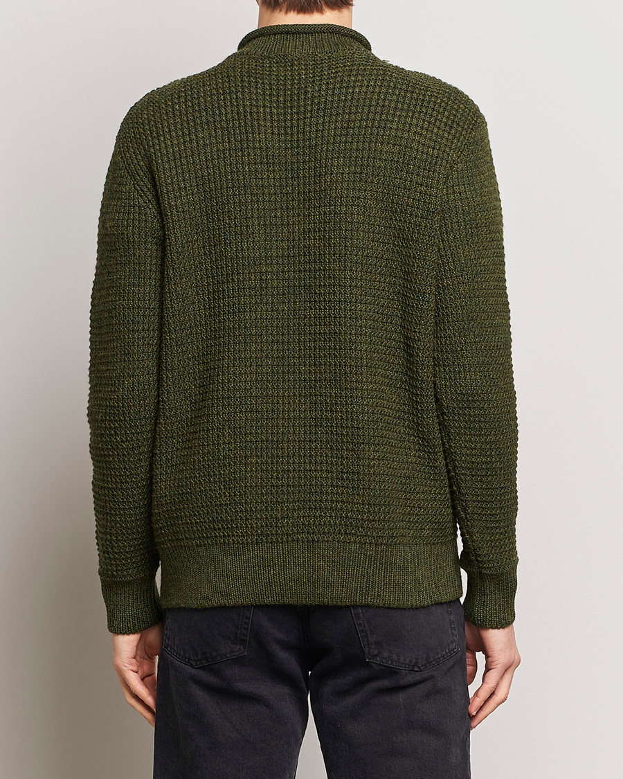 Herre | Trøjer | Sunspel | Fisherman Merino Wool Jumper Dark Olive