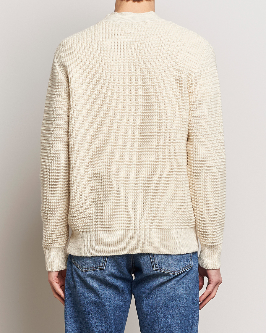 Herre | Trøjer | Sunspel | Fisherman Merino Wool Cardigan Ecru